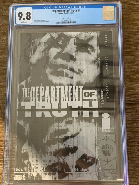 DEPARTMENT OF TRUTH # 1 CGC 9.8 4TH PRINT JOHN F. KENNEDY VARIANT! IMAGE COMICS